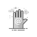 Flat Grayscale Icon - Contact us Royalty Free Stock Photo