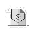Flat Grayscale Icon - Email Royalty Free Stock Photo