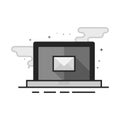 Flat Grayscale Icon - Email Royalty Free Stock Photo