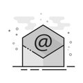 Flat Grayscale Icon - Email Royalty Free Stock Photo