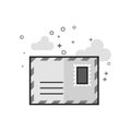 Flat Grayscale Icon - Envelope Royalty Free Stock Photo