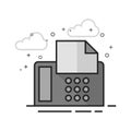 Flat Grayscale Icon - Facsimile Royalty Free Stock Photo