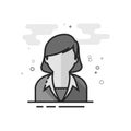 Flat Grayscale Icon - Female receptionist Royalty Free Stock Photo