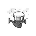 Flat Grayscale Icon - Fishing reel Royalty Free Stock Photo