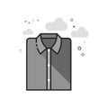 Flat Grayscale Icon - Folded shirt