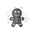 Flat Grayscale Icon - Gingerman Royalty Free Stock Photo