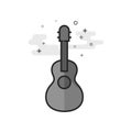 Flat Grayscale Icon - Guitar Royalty Free Stock Photo