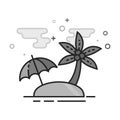 Flat Grayscale Icon - Island