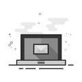Flat Grayscale Icon - Laptop computer Royalty Free Stock Photo