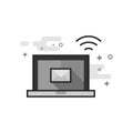 Flat Grayscale Icon - Laptops Royalty Free Stock Photo