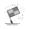 Flat Grayscale Icon - Lineman flag Royalty Free Stock Photo
