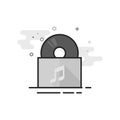 Flat Grayscale Icon - Music album Royalty Free Stock Photo