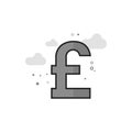 Flat Grayscale Icon - Poundsterling symbol