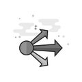 Flat Grayscale Icon - Propagate arrows