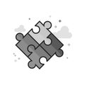 Flat Grayscale Icon - Puzzle