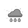 Flat Grayscale Icon - Rain cloud