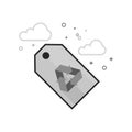 Flat Grayscale Icon - Recycle label