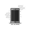 Flat Grayscale Icon - Smartphone Royalty Free Stock Photo