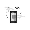 Flat Grayscale Icon - Smartphone Royalty Free Stock Photo