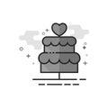 Flat Grayscale Icon - Wedding Cake Royalty Free Stock Photo