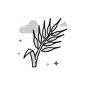 Flat Grayscale Icon - Wheat