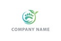 Green  Abstract Foot Print Nature Hand with Leaf Logo Design Royalty Free Stock Photo