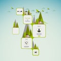 Flat Green Abstract Web Design / Eco Flat Style Infographics. /Vintage colors/