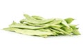 Flat green beans isolated on white