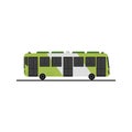 Flat green bus design vector with isolatd white.Modern public bus Royalty Free Stock Photo