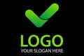 Green Color Simple Check List Logo Design