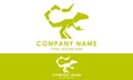 Green Color T Rex Dinosaurus Logo Design