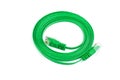 Flat green ethernet copper, RJ45 patchcord isolated on white Royalty Free Stock Photo