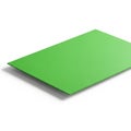 Flat Green Rectangular Surface with a Subtle Shadow on a White Background rectangle plane Royalty Free Stock Photo