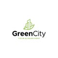 flat GreenCity real estate building Logo design