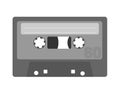 Flat grey audio cassette symbol or icon