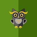 Flat grey owl icon