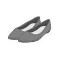 Flat Grey Shoes Fashion Style Item Illustration Design