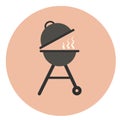 Flat grill icon, outdoor charcoal grill