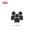 Flat Group of People Icon Vector Symbol