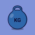 Flat Gym Dumbbell Weight Kettlebells Illustration Vector Round Kettlebell gym equipment