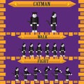 Flat halloween game character for design catman