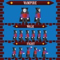 Flat halloween game character for design vampire