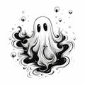 Flat Halloween Ghost Artwork Royalty Free Stock Photo