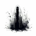Flat Halloween Ghost Sketch Royalty Free Stock Photo