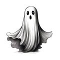 Flat Halloween Ghost Sketch Royalty Free Stock Photo