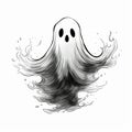 Flat Halloween Ghost Sketch Royalty Free Stock Photo