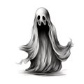 Flat Halloween Ghost Sketch Royalty Free Stock Photo