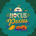 flat halloween hocus pocus lettering vector design illustration Royalty Free Stock Photo