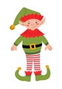 Flat hand drawn childish Christmas gnome character