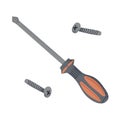 Flat hand drawn screw driver illustration Royalty Free Stock Photo